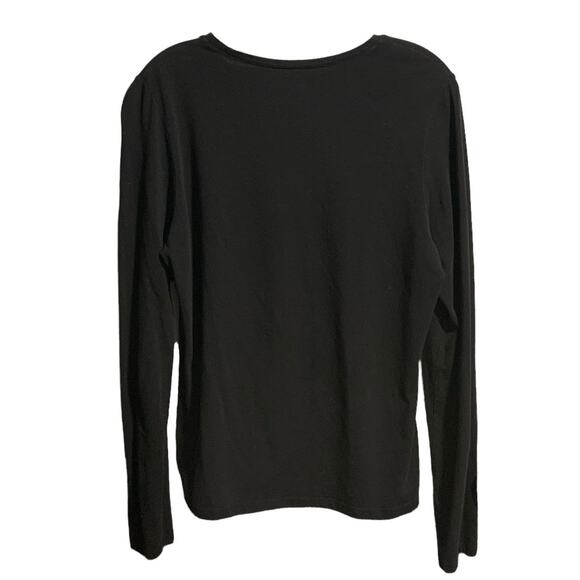 Women's GAP Stretch Size L Plain Black Pullover T-shirt Classic Basic Academia - Picture 5 of 5